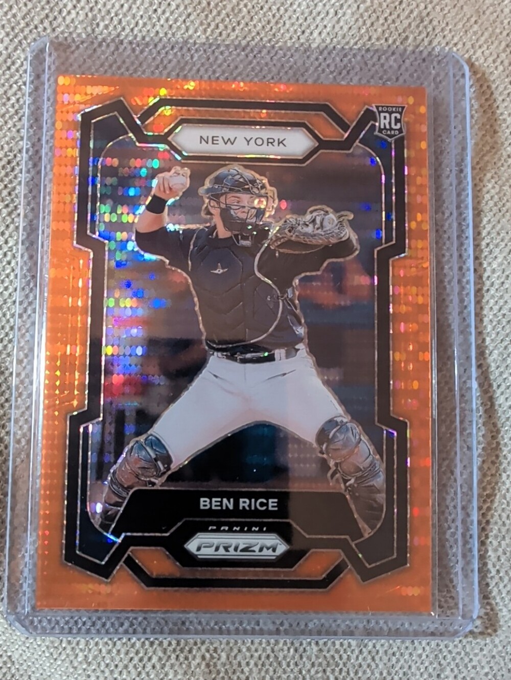 2024 Panini Prizm - Ben Rice #272 Orange Pulsar Prizm /399 (RC) NY Yankees